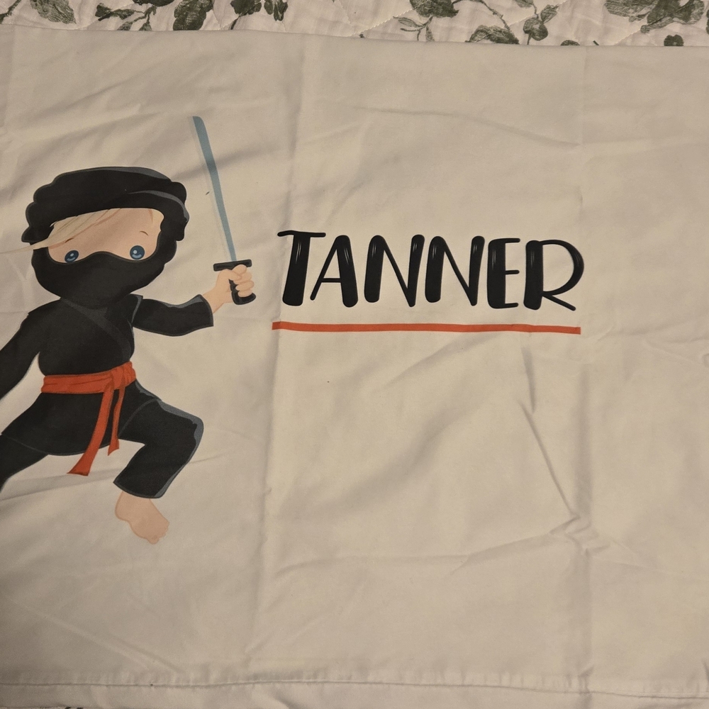 Personalized Ninja Print Pillowcase - "Tanner"